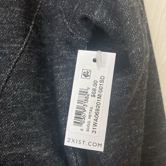 2(X)IST Marled Black French Terry Hoodie Zip Up Running Cotton Blend Jacket M - Picture 6 of 7